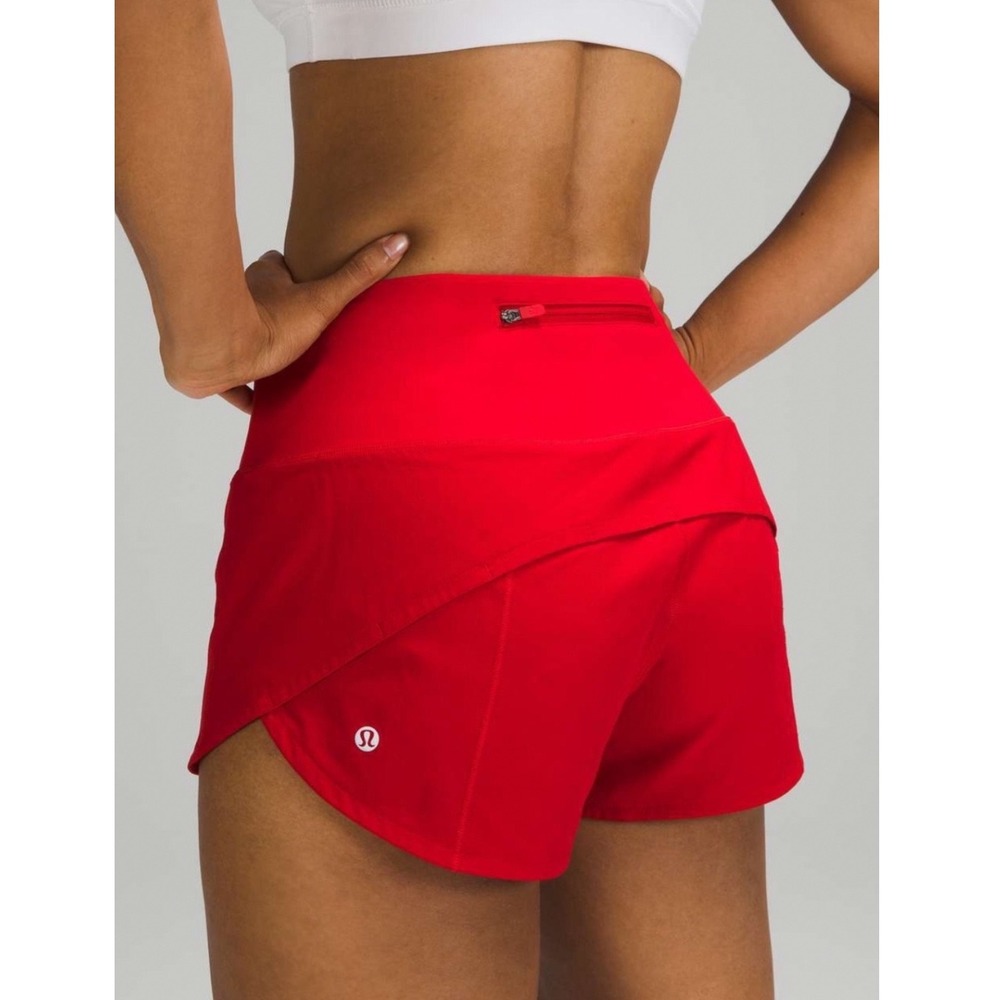 Lululemon Speed Up HR Shorts Womens 4 Red Athletic High Rise Lined Running 2.5"